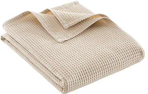 NESILY® Premium Tagesdecke 150×200 cm – Sofa Überwurfdecke – Waffelmuster – Bettüberwurf – Bettdecke für Schlafzimmer – Waffelpique Decke – Bettdecke - Waffeldecke (Beige)