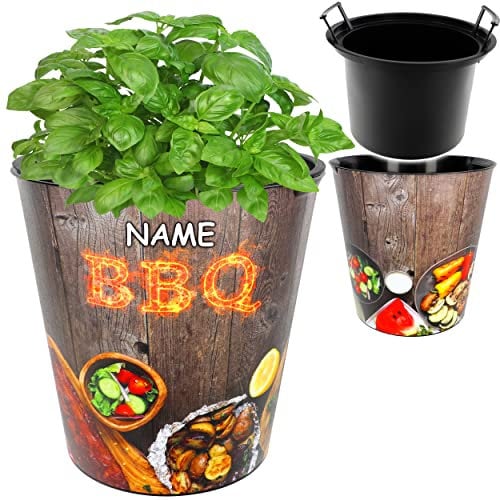alles-meine.de GmbH universal Eimer/z.B. Blumentopf Modell wählbar 10 Liter - wasserdicht - 28 cm - aus Kunststoff - BBQ - Barbecue & Grillen inkl. Name - & extra Einsatz..