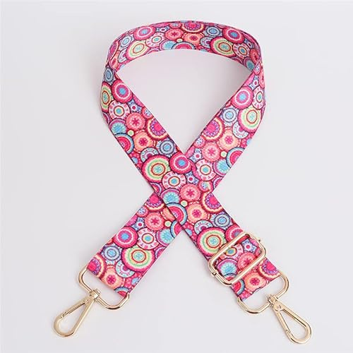 Längenverstellbarer Schultergurt für Taschen, 80-140cm 3.8cm Breit Taschengurt Bunt Muster Schulterriemen mit Karabiner Taschenriemen Mädchen DIY Taschenzubehör für Schultertasche und Handtaschen,#4