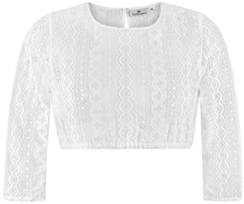 Stockerpoint Dirndlbluse Viara in Weiß | Größe 30-48 | Hochgeschnittene Damen Bluse in schlichtem Design & Rundhalsausschnitt | Bequem & pflegeleicht I Perfekt für Trachten & Festlichkeiten