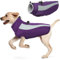Hjyokuso Hundemantel Wasserdicht, Hunde Wintermantel, Hundejacke für Kleine Mittel Große Hunde, Winddichte Hundekleidung Winterjacke mit Reflektierender Streifen und Reißverschluss - Lila XXL