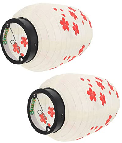 EXCEART 2st Kirschblütenlaterne Im Japanischen Stil Japanische Pflaumenlaterne Sushi-papierlaternen Japanische Chinesische Laternen Japanische Sakura-Lampe Asien Seidentuch Metall