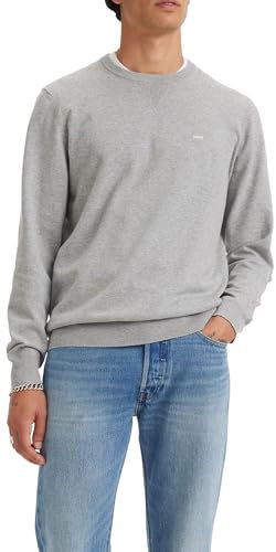 Levi's Lightweight Housemark Felpe, Mid Tone Grey Heather, M Uomo