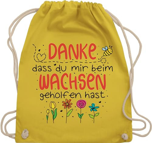 Turnbeutel Rucksack - Taschen - Danke dass du mir beim Wachsen geholfen hast - Abschied Erzieher Erzieherin - Unisize - Gelb - für kindergartenabschied geschenk gehofen kindergarten das geschenke
