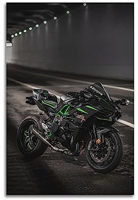 ALTUY Motorrad-Poster Kawasaki Ninja H2 R Motorrad dekorative Malerei Leinwand Poster 30 x 45 cm