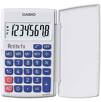 Casio LC-401LV-WE-BOITE Schulrechner, Grundschule, Weiß