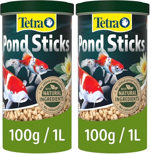 Tetra Pond Sticks, Complete Fish Food for All Pond Fish, 1 Litre (Pack of 2)