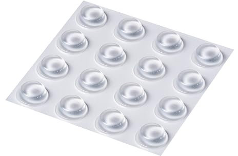 Happy Bananas Clear Self Adhesive Flat Topped Bumper Pads Stops Rubber Feet for Cutting Boards, Marble, Granite, Glass, Crafts - 14mm x 4.5mm (16)