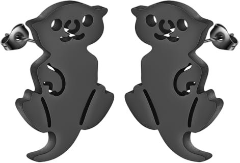 Winziger Otter-Ohrring aus Edelstahl, minimalistisch, Baby-Meeresotter-Ohrstecker für Damen und Herren, Tierschmuck, Geschenk, Edelstahl
