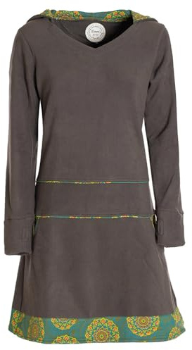 Vishes - Alternative Bekleidung - Extra warmes Winterkleid Damen Pullover-Kleid Sweatkleid Eco-Fleece