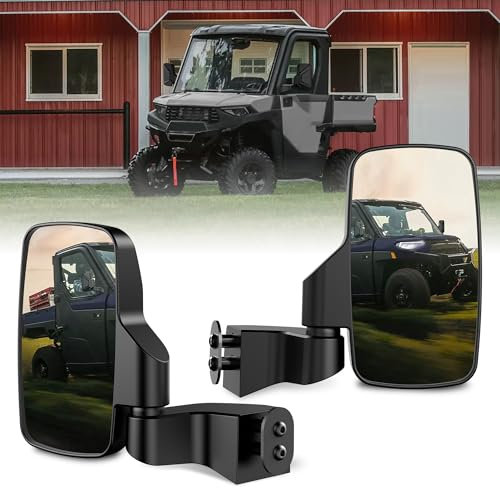 Ranger Seitenrückspiegel, Volltürmontage, GEVINFA UTV-Seitenspiegel für Polaris-Ranger-Tür, kompatibel mit 2018–24 Polaris-Ranger, Crew, SP, XP 570, 1000, 2019–23 Commercial Pro, XD (mit Bohrer)