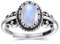 BONLAVIE Mondstein Ring Verstellbare Vintage Offener Ringe für Frauen Oval Mondstein Damen Ring Schmuck