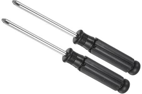 CoCud Mini Phillips Screwdriver, 5.0mm Size 142mm Length, Carbon Steel Small Cross Head Screwdrivers with Anti-Slip Black Handle - (Applications: for Glasses, Watch or Laptop), 2-Pieces