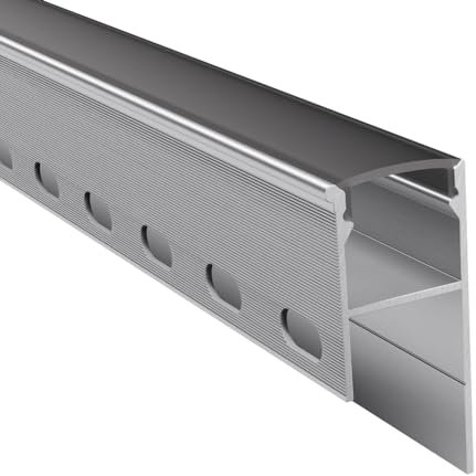 Alumino - Eloxiertes LED Unterputzprofil Trockenbauprofil 100 cm - Schwarze Abdeckung - für bis zu 12 mm LED-Streifen - 1m - LUHE