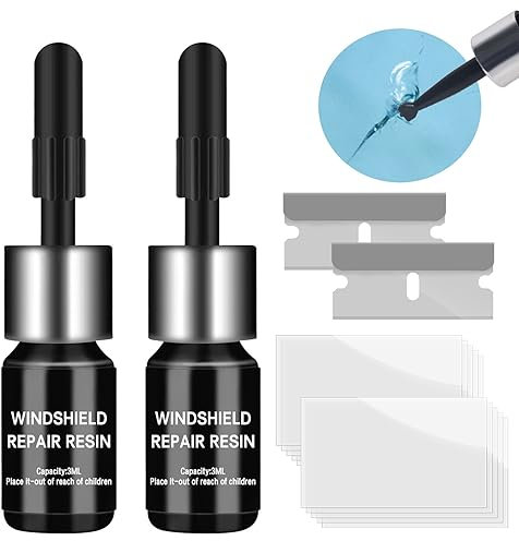 lanmusic Glass Repair Kit, Car Windshield Crack Repair Resin Kit, Easy To Use Automotive Glass Nano Repair Fluid, Scratch Chip Cracks Repair Kit(2 Pack)