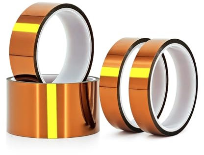 Qrity 1 Pezzi Alta Temperatura Nastro, 12mm x 33m, Nastro Resistente al Calore, Nastro Adesivo ad Alta Temperatura 260-300℃, per Stampanti 3D, Saldatura, Batteria, Copertura