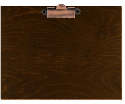 Bütic - Porte-bloc en bois - Forme standard - Chêne foncé - Pour A3 A4 A5 A6, Format : A5 paysage - Pince : pince à dents en cuivre