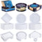 15 PièCes moule silicone resine epoxy, dessous de verre en silicone Moule pour BoîTe De Rangement avec Dessous, 3 formes (ronde, carrée et octogonale) peuvent être utilisées pour les tables à manger