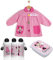 PACK VUELTA AL COLE Babi/mandilón/bata, botella y fiambrera personalizada. Ideal para ir al colegio o guardería. Regalos personalizados. Diferentes modelos a elegir (Minnie rosa)