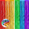 2pcs Tinsel Rainbow Glitter Foil Door Curtain, 3.2ftx6.5ft Foil Fringe Curtain Streamers Shimmer Backdrop Decorations for Birthday Wedding Disco Party
