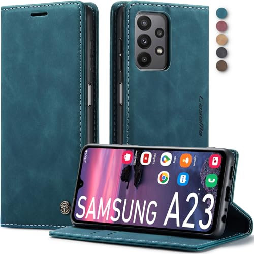 Lxisxcna Handyhülle für Samsung Galaxy A23 5G Hülle Klappbar Premium PU Lederhülle Klapphülle Kartenfach Standfunktion Schutzhülle für Samsung A23 5G Flip Case Wallet (Blau)