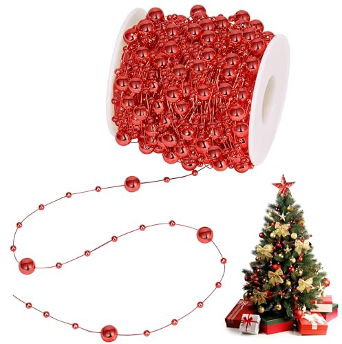 Weihnachtsbaum Perlengirlande, Perlengirlande, Christbaumschmuck Perlenband, Weihnachten Girlande Perlenband, Weihnachtsbaum Kette, Perlenbands Weihnachtsbaum, Perlengirlande Kunstharz