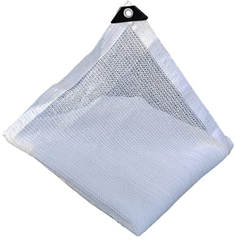 Telo ombreggiante bianco resistente al 50% con occhielli, 4 x 7 m, ideale per giardino, pergola, patio, piante, pollaio, rete ombreggiante per esterni, per protezione solare