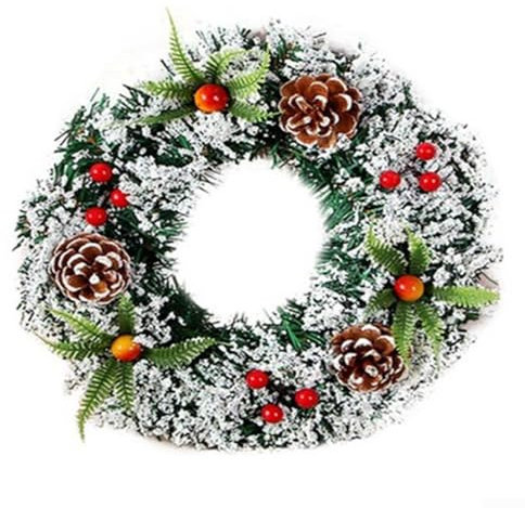 Hasaller Weihnachtskranz Weihnachten Türkränze Künstliche Kränze Weihnachtskränze für Haustür Weihnachtsdekorationen Kugelkranz Xmas Girlanden Weihnachtsdekoration (30 cm)