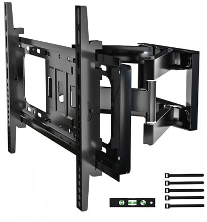 DIEMER TV Wall Bracket, Swivel Tilt Extend TV Mount for 40-80 Inch Flat & Curved TVs, Max VESA 600x400mm, Supports Up to 50kg, 55, 60, 65 Inch TV Wall Mount, Adjustable TV Mount