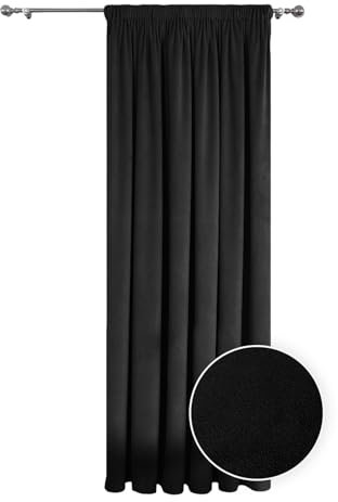 The Mill Shop Montreal Lined Velour Door Curtain (1 Panel). Size: 45 x 84 (114 x 213cm). Front Door Curtain with 3 Tape Top. Pencil Pleat Curtain for Door - Genuine The Mill Shop Pleated Curtain