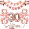 TOPHOPE Luftballon 30. Geburtstag Roségold Folienballon Luftballon Zahlen Geburtstagsdeko Mädchen 30 Jahr Riesen Folienballon Zahl 30 Ballon 30 Deko zum Geburtstag Roségold Happy Birthday