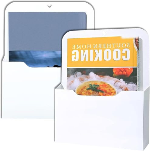 Lot de 2 porte-documents magnétiques - Porte-documents magnétique - Blanc - Rangement des fournitures de bureau A4 - Avec aimants puissants