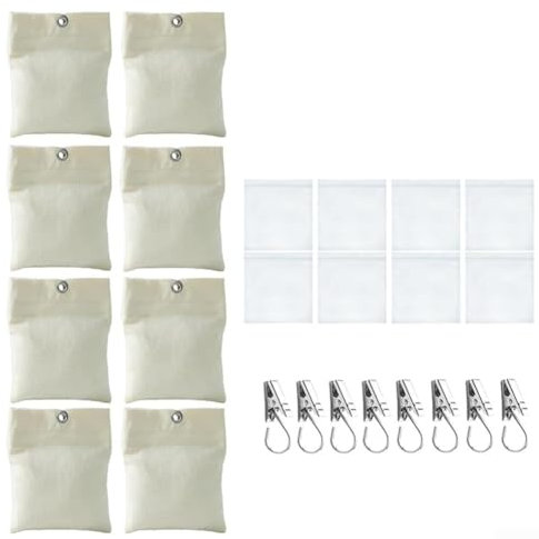 Outdoor Vorhang Leinwand Gewichte 8 Pack/12Pack 425.2 g Sandsack mit Metallklemmen Selbstklebender Verschluss Tragbare Gewichtstasche für Garten Pavillon Terrasse Vorhänge (12 Stück)