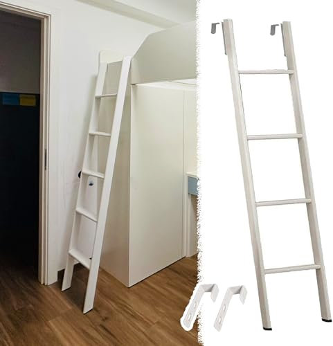 Scaletta Letto a Castello Scala In Metallo per Letto a Castello per Camper con 2 Ganci, 116 120 125 130 135 140 150 155 160 Cm Scala per Letto Singolo per Soppalco In Dormitorio Solo Scala Antiscivolo