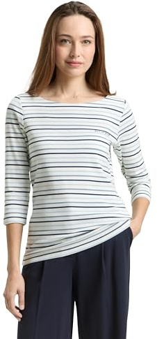 TOM TAILOR Damen Langarmshirt mit Streifenmuster