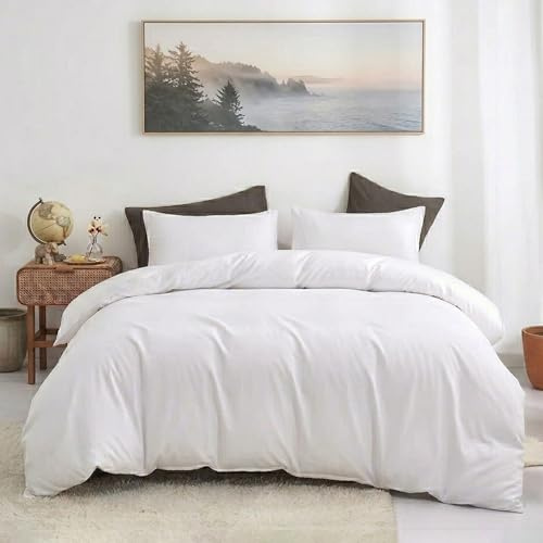100% Egyptian Cotton King Size 3PC Duvet Cover Set, Super Soft Set