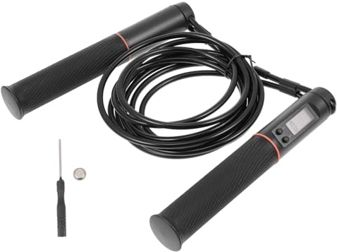 Alipis Corde à sauter sans fil ajustable avec compteur numérique outil de saut ropeless pour fitness exercice intérieur adaptée à chacun effet renforcé avec boules lourdes