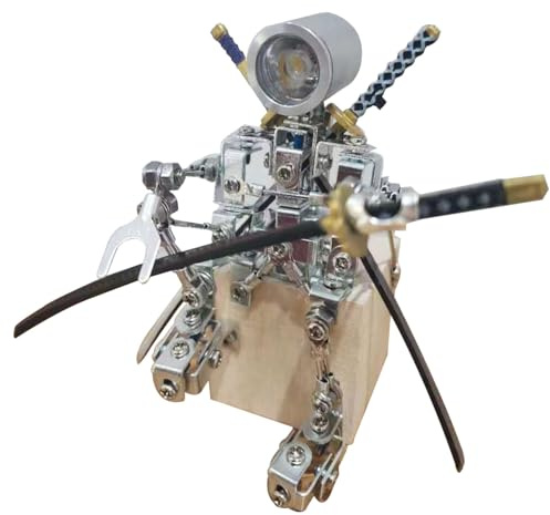TechSpieler 3D Metall Puzzle, Steampunk Mechanischer Roboter Glänzende Klinge Stahl Samurai Modell