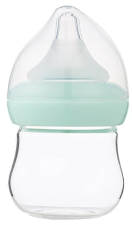 GARIOUANS Weithals Glasflasche 90ml mit Anti Kolik Funktion und Brustförmigem Sauger für Neugeborene und Kleinkinder zum Genauen Dosieren im Babyalltag