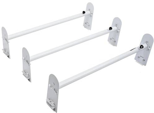 Genérico Bacas Portaequipajes Portaequipajes Escalera Techo Furgoneta Acero Aleación 2 O 3 Barras Techo 500/750 LB con Canaleta para Lluvia para Savana Barras Techo(3 pcs)