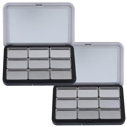 KALLORY Set da 2 Custodie Vuote per Palette Make-up in As Nero, Grande Capacità, Design a Prova di Perdite, per Viaggi e Uso Quotidiano
