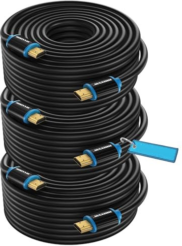HDMI Cable 4K Ultra HD 50 Foot (3 Pack) HDMI 2.0 Cable, High Speed 18Gbps 4K60Hz HDR, 3D, 2160p, 1080p, HDCP 2.2, ARC, HDMI Cables for Monitors, HDTV