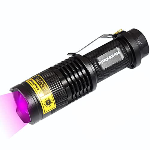 DARKBEAM Lampe torche UV, SK68 UV 395nm LED Lampe de poche, avec clip, résistant à l'eau, détection de vêtements pour animaux de compagnie/urgence, urine des animaux domestiques