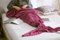 Naturer Meerjungfrau Decke, Handgemachte häkeln Tagesdecke Kuscheldecke Strick Decke für Kinder und Erwachsene, Mermaid Blanket alle Jahreszeiten Schlafsack Violett1 70x140