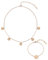 Happiness Boutique Damen Schmuckset in Rosegold 2-TLG. | Plättchen Kette und Filigranes Armband mit Plättchen Anhänger