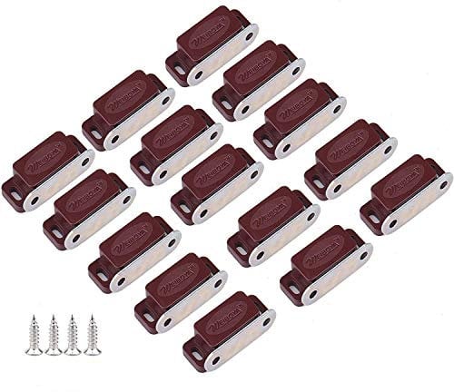 Magnetic Door Catch, Tiberham Heavy Duty Cabinet Magnet Catches, Kitchen Door Latch Furniture Fitting Closet Cupboard Wardrobe Silent Locks Stopper Hardware (Pack of 15)