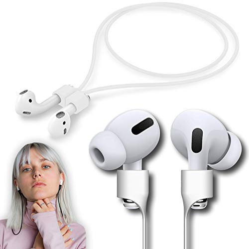 cobcobb Ultrastarkes, magnetisches Airpod-Pro-Gurt, Anti-Verlust-Kordel, Sport-Schlüsselband, kompatibel mit Airpods 3. 2. Generation Pro 3 2 1 (weiß)