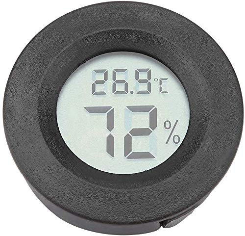 Eidyer Reptile Thermometer, Digital Hygrometer for Incubators Indoor Reptile Breeding Box Weather Station Greenhouse Basement Gauge Terrarium Lizard Spider Tortoise Tank Round