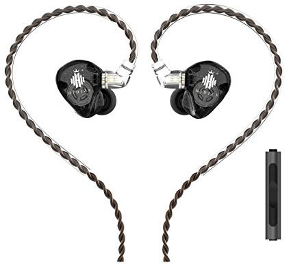 HIDIZS MS1-Rainbow In-Ear Monitors Headphones, Hi Res Wired Earphones, Polymer Diaphragm Hi-Fi IEM Earphones with Detachable Cable 2pin 0.78mm for Android Smartphones and Audio Players (Black)