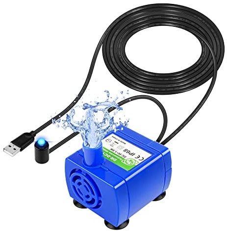 Forever Speed Bomba de Agua para Mascotas, Bomba de reemplazo de Fuente para Gatos, Bomba de Baja Potencia de 5V 2W con luz LED, Cable de 1,8 m, súper silenciosa